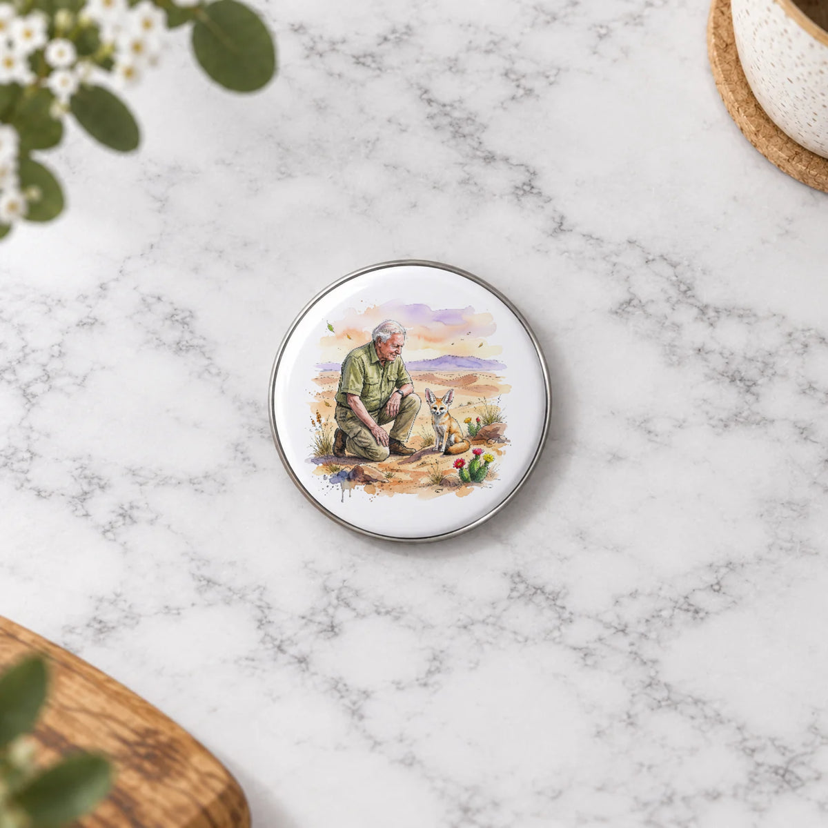 Fennec Fox Greeting Card – Badge Small