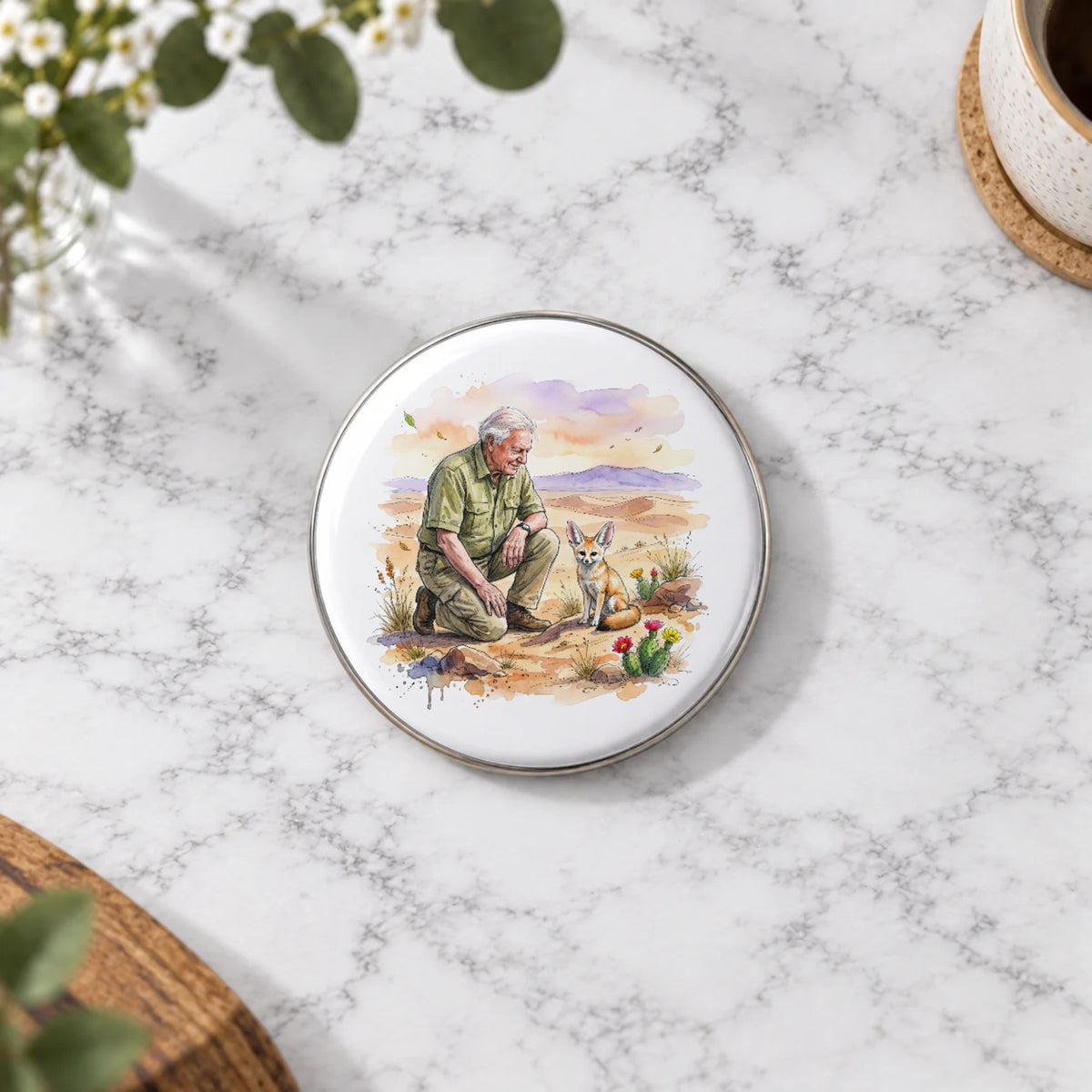 Fennec Fox Greeting Card – Badge Large