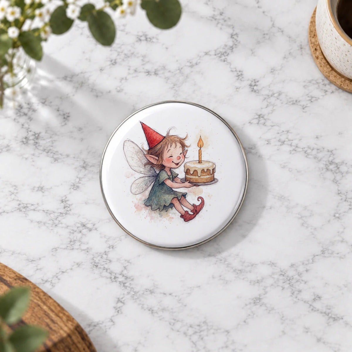 Whimsical Fairy Greeting Card – Badge Large