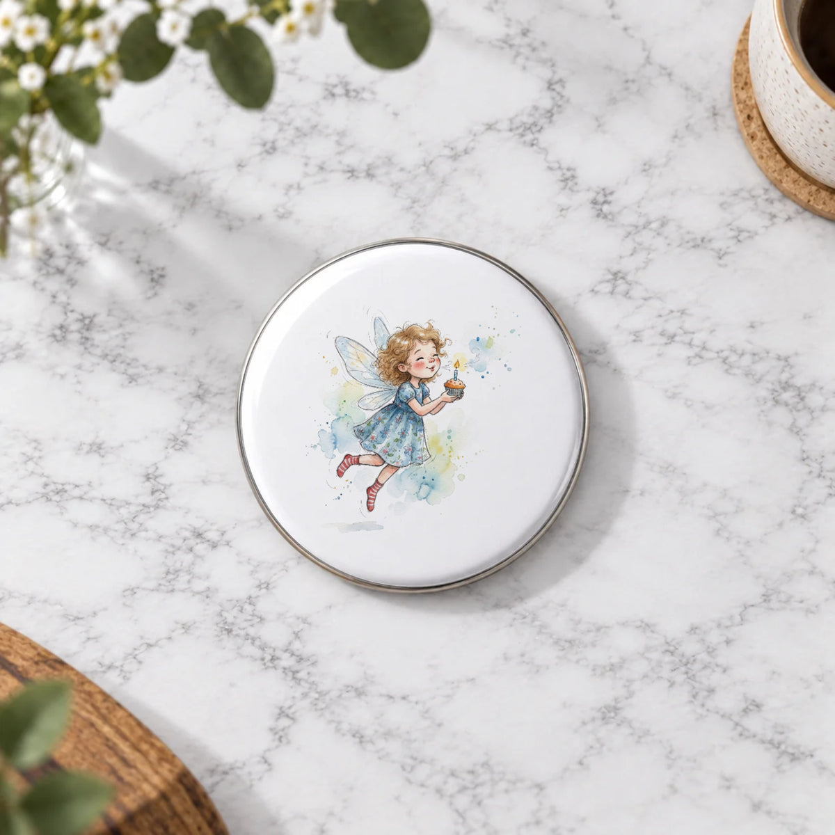 Fairy Cupcake Greeting Card – Badge Large