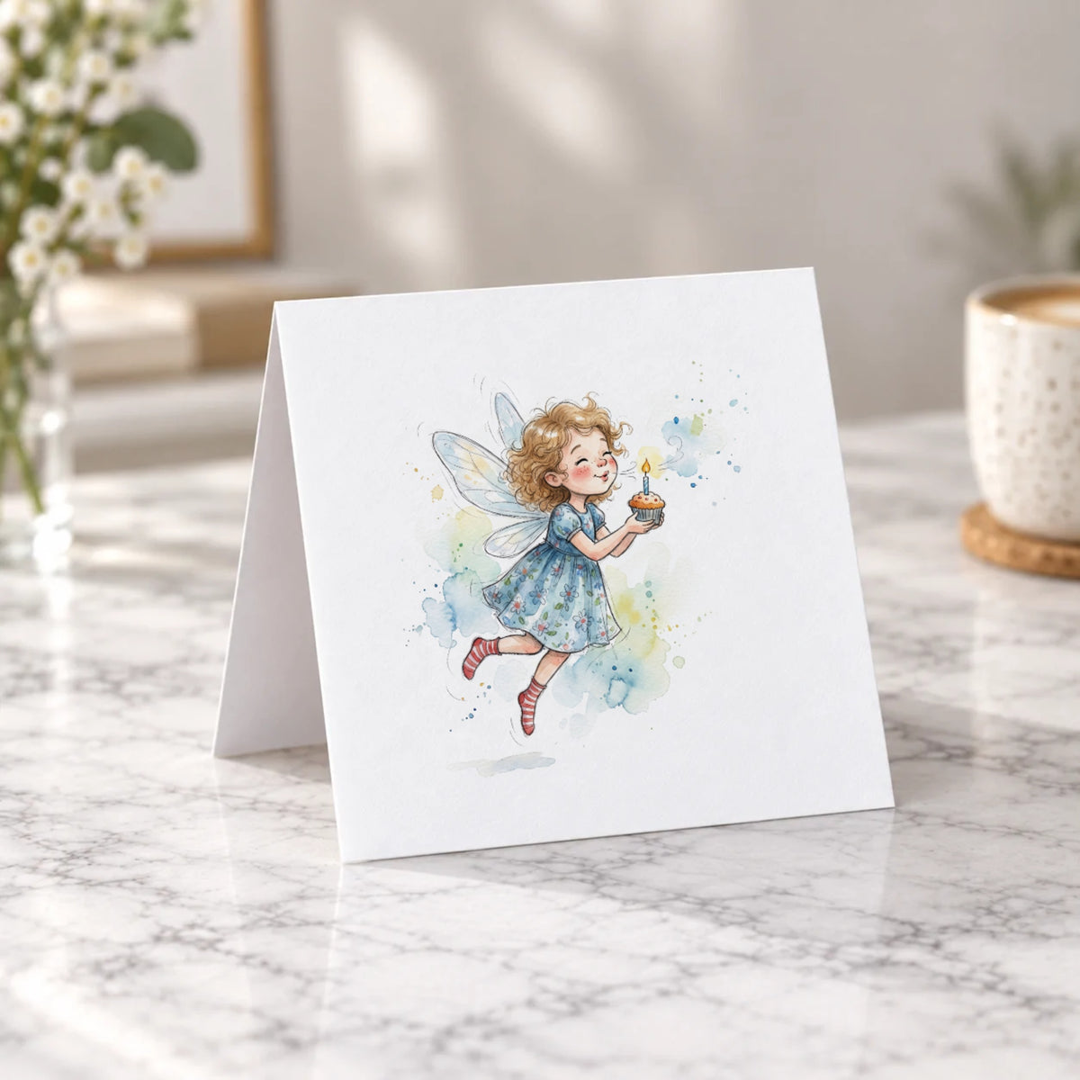Fairy Cupcake Greeting Card – Tent Fold