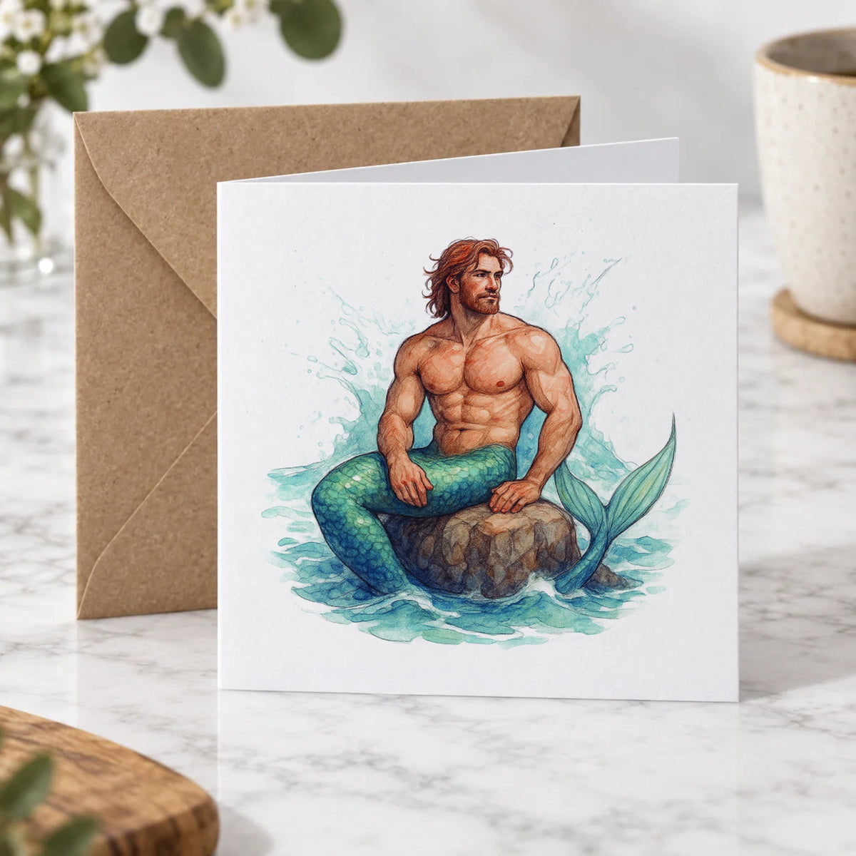 Merman Greeting Card – Hero