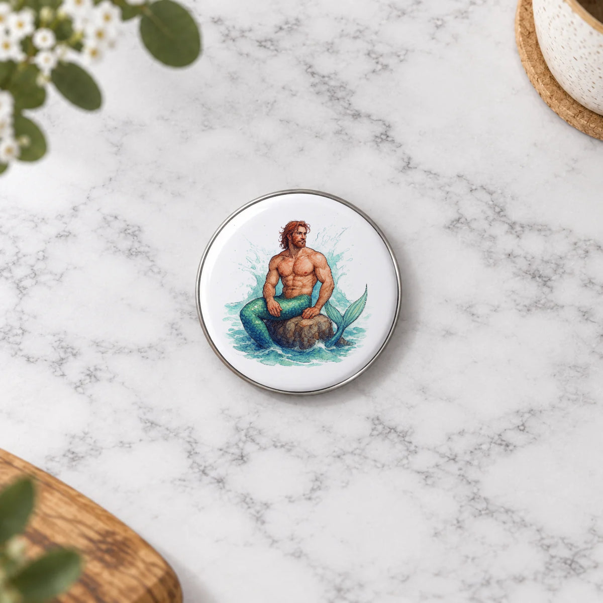 Merman Greeting Card – Badge Small