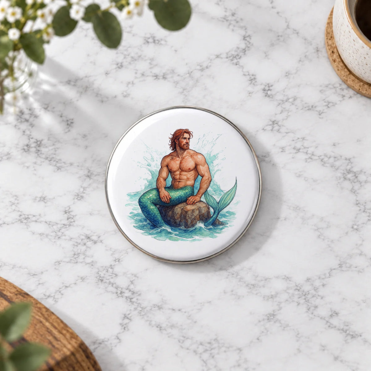 Merman Greeting Card – Badge Large