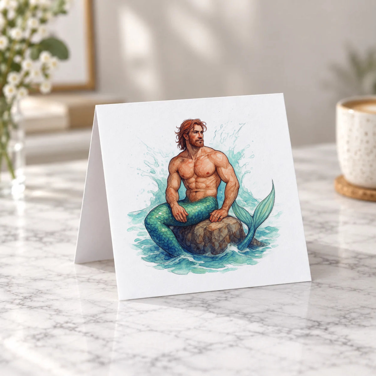 Merman Greeting Card – Tent Fold