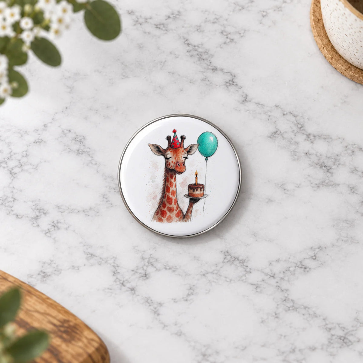 Giraffe Greeting Card – Badge Small