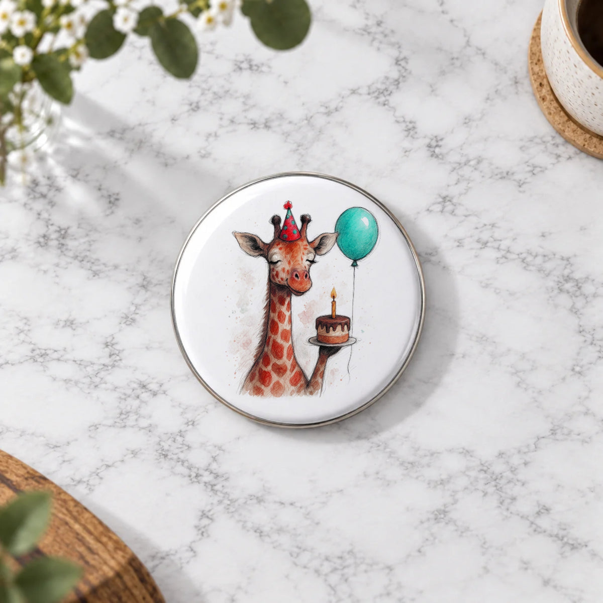 Giraffe Greeting Card – Badge Large