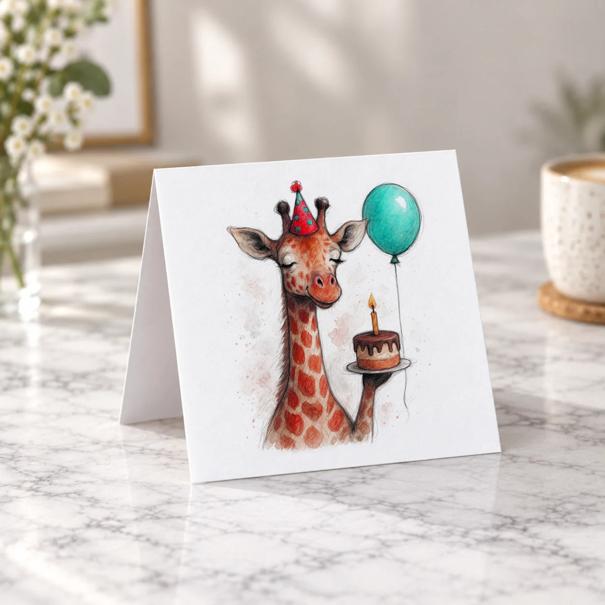 Giraffe Greeting Card – Tent Fold