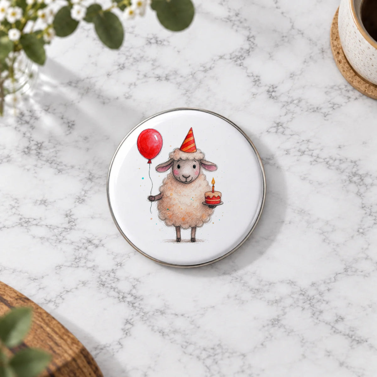 Sheep Greeting Card – Badge Large