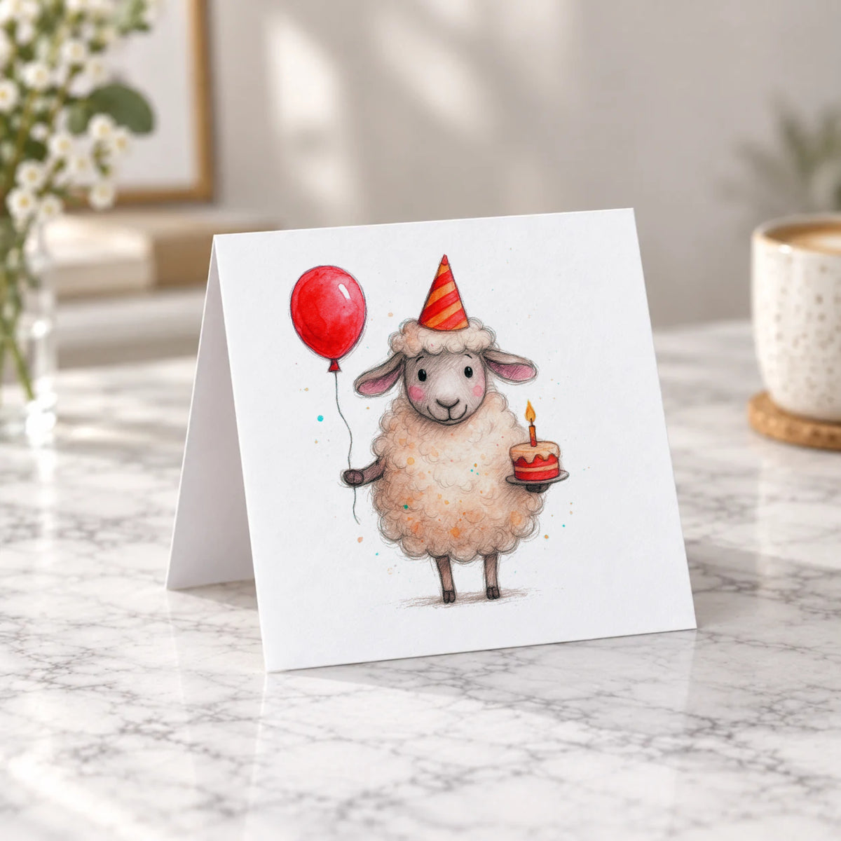 Sheep Greeting Card – Tent Fold