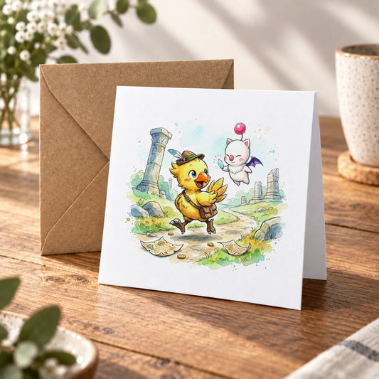Fantasy Adventure Greeting Card – Warm Wood