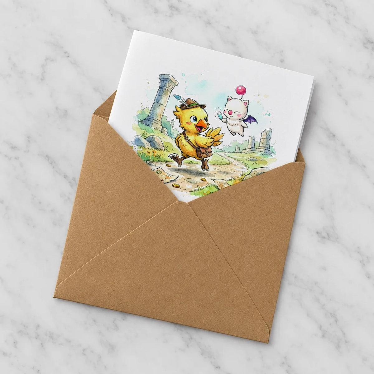 Fantasy Adventure Greeting Card – Half in Envelope