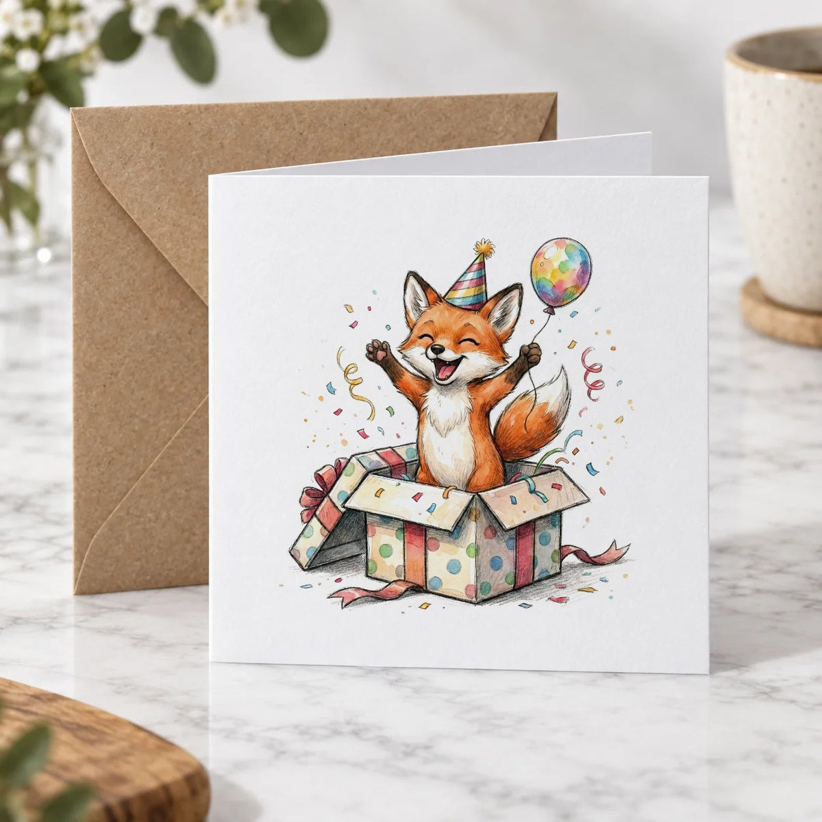 Whimsical Fox Greeting Card – Hero