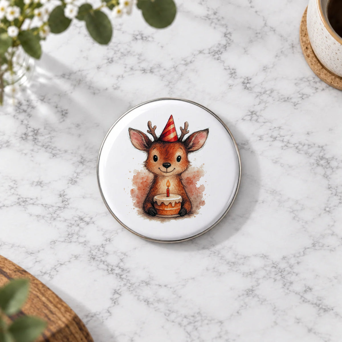 Woodland Deer Greeting Card – Badge Large
