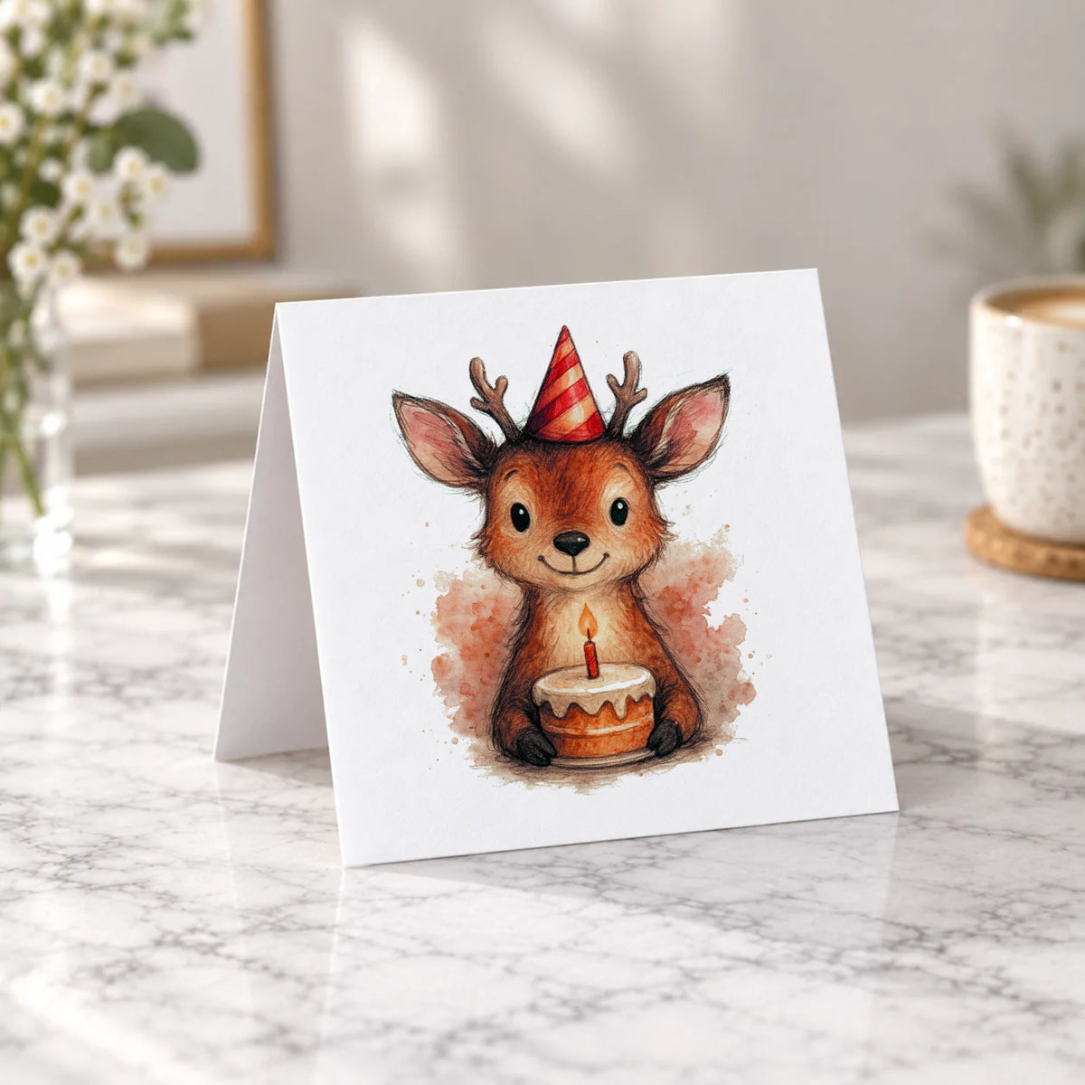 Woodland Deer Greeting Card – Tent Fold