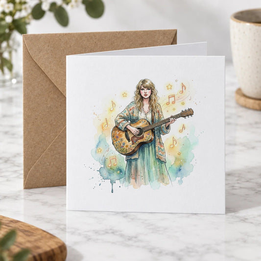 Folk Music Guitar Greeting Card – Hero