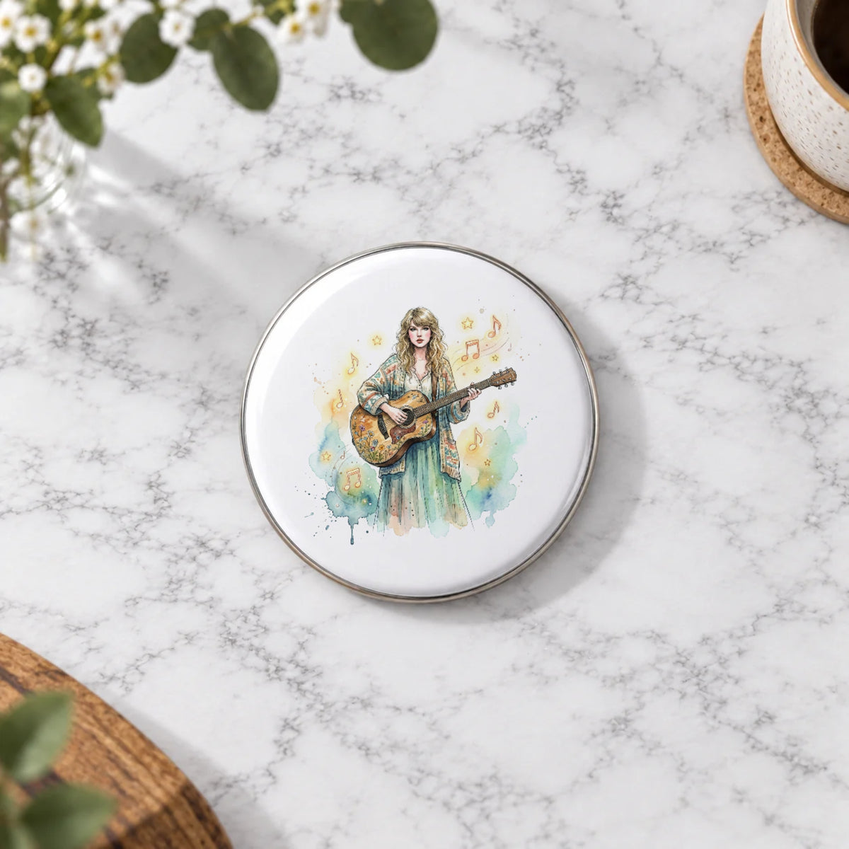 Folk Music Guitar Greeting Card – Badge Large