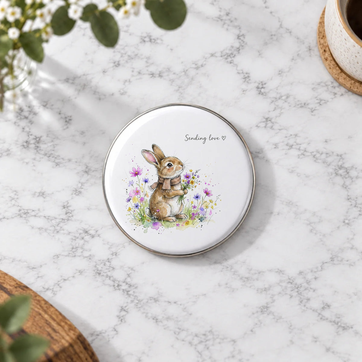 Sending Love Bunny Love Greeting Card – Badge Large