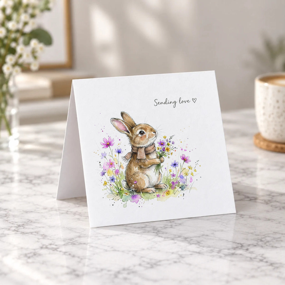 Sending Love Bunny Love Greeting Card – Tent Fold