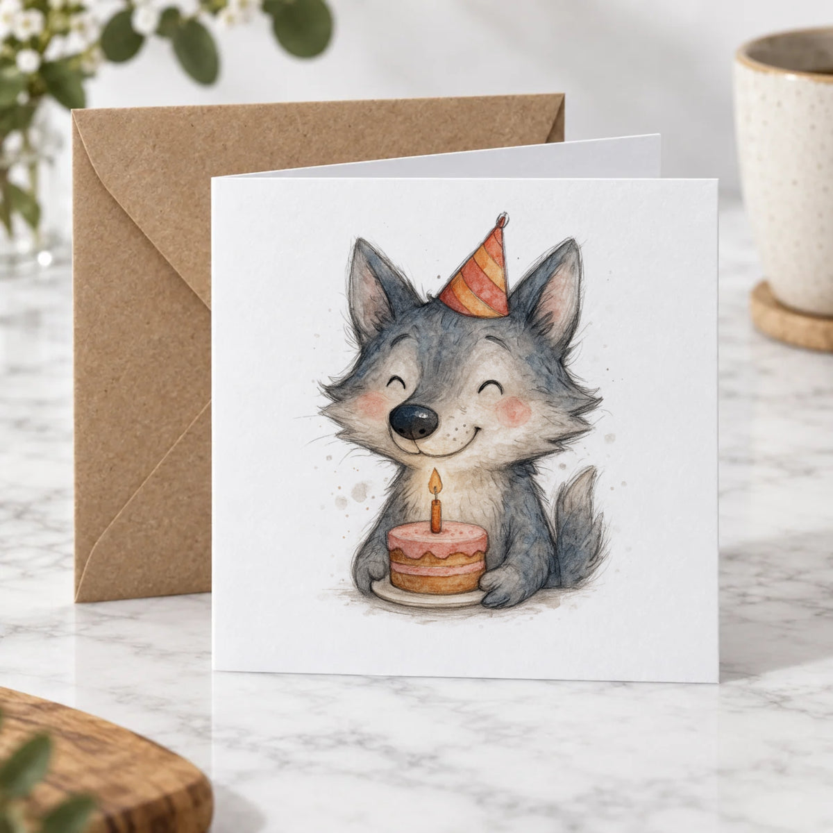 Wolf Greeting Card – Hero