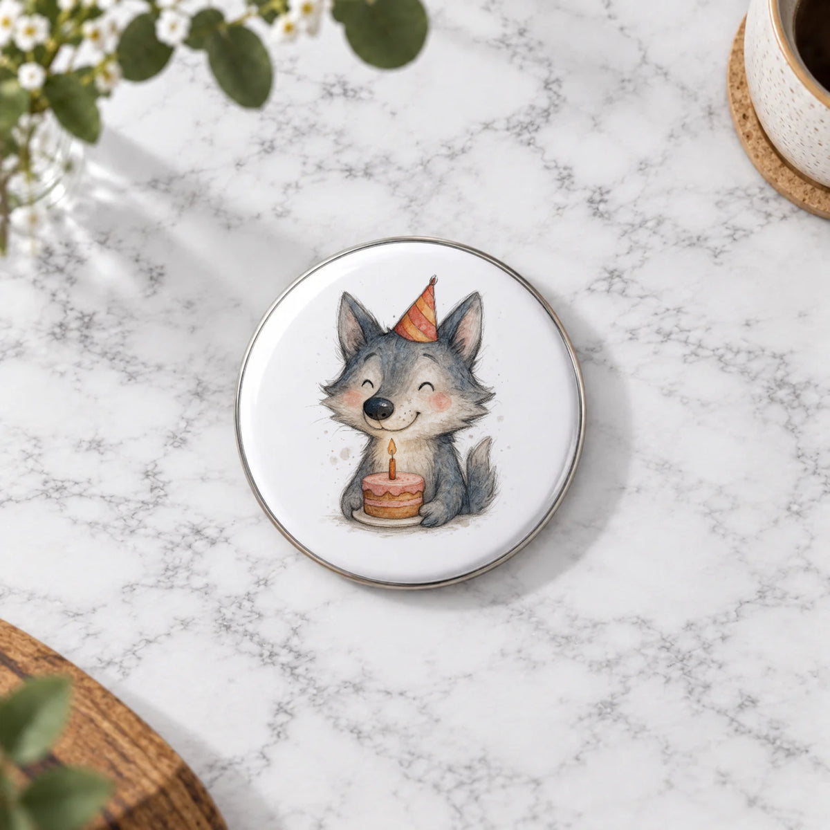Wolf Greeting Card – Badge Large