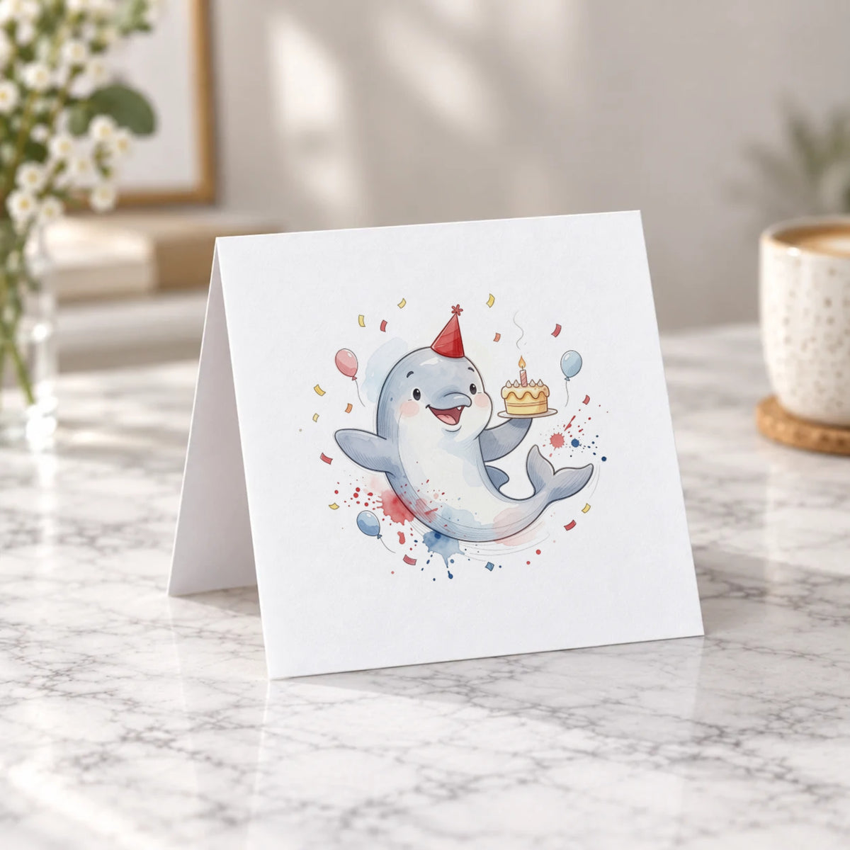 Dolphin Greeting Card – Tent Fold