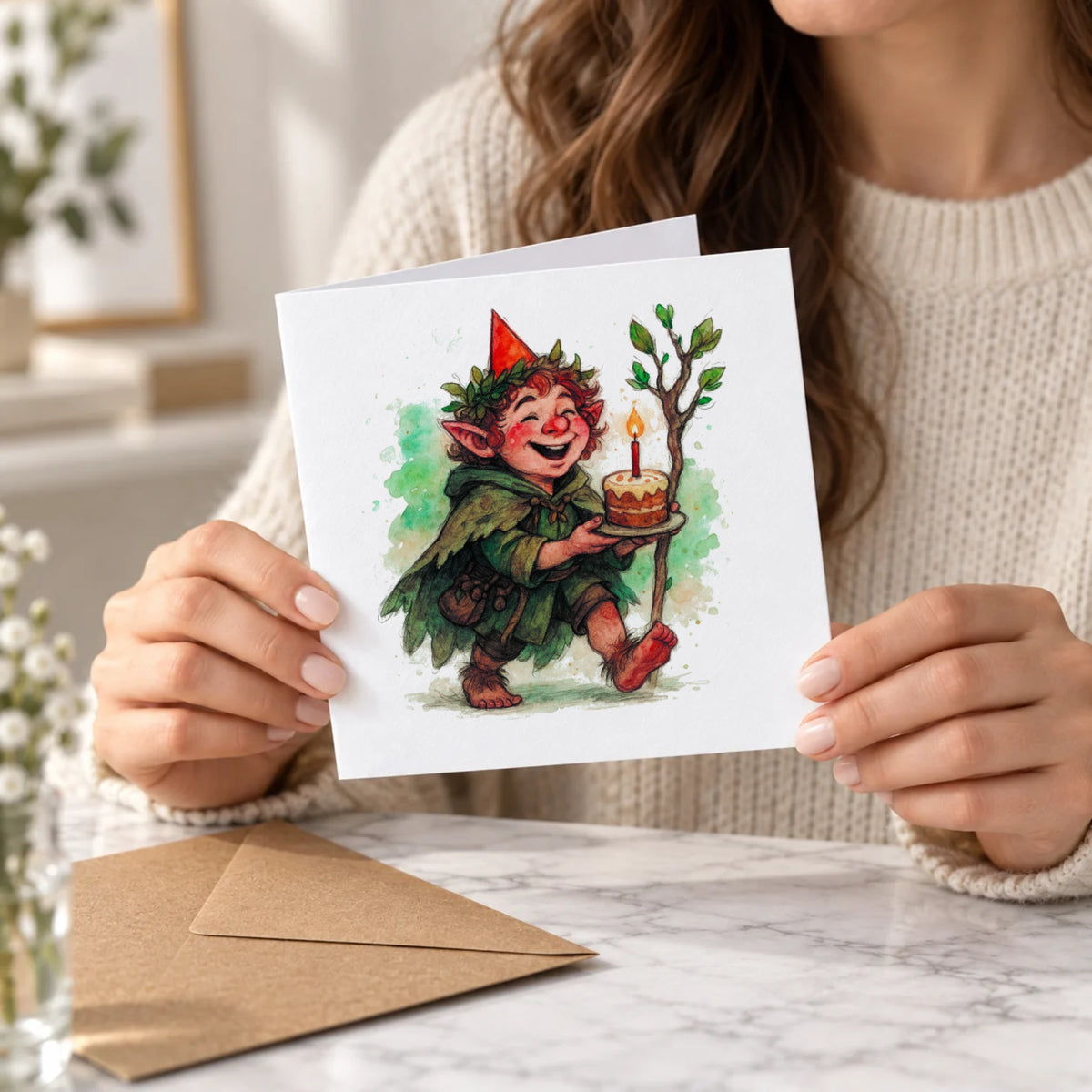 Halfling Greeting Card – Held Card