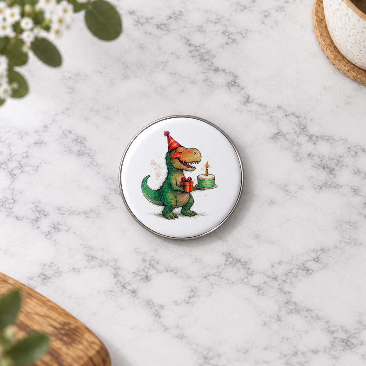 T-rex Greeting Card – Badge Small