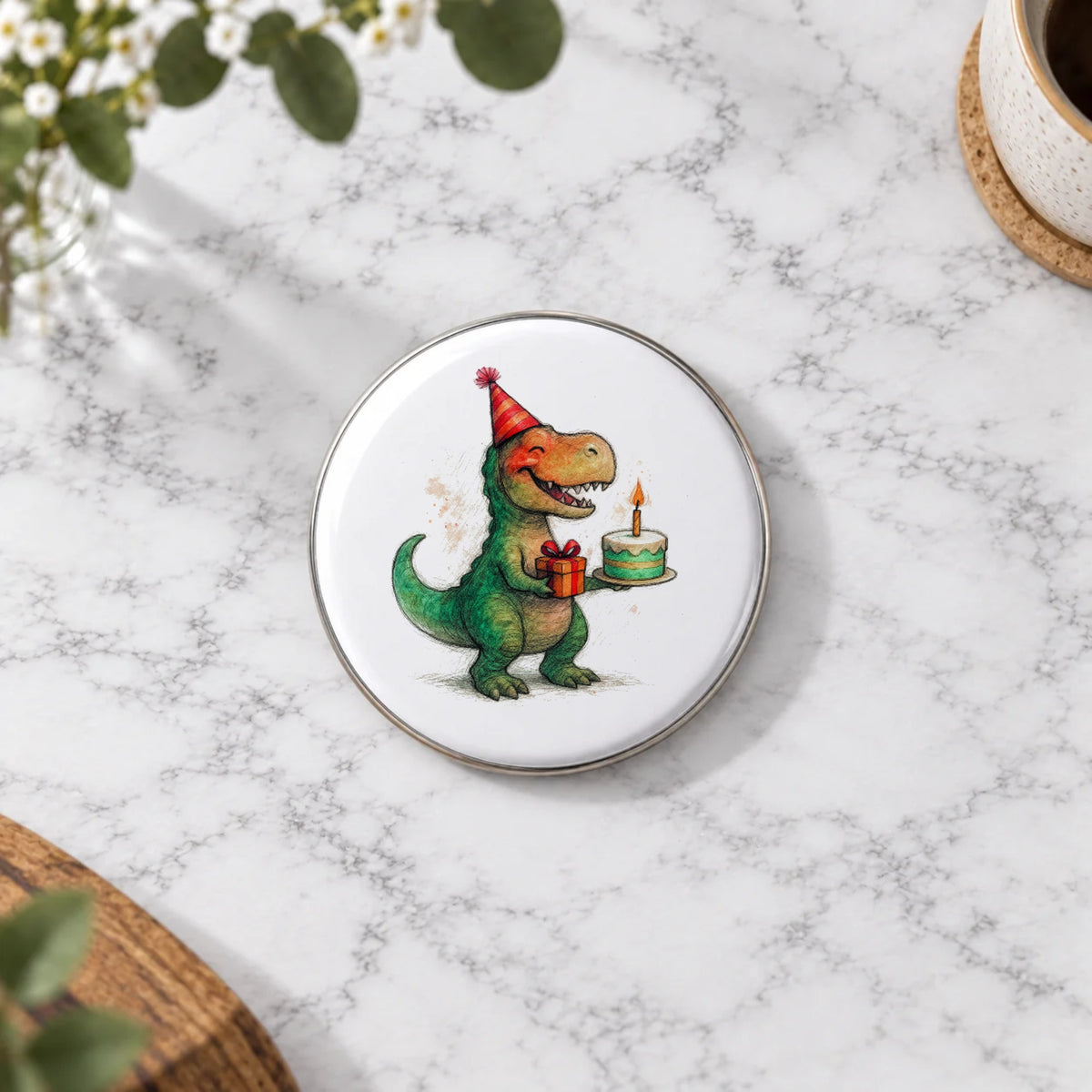 T-rex Greeting Card – Badge Large