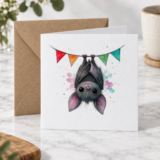 Bat Bunting Greeting Card – Hero