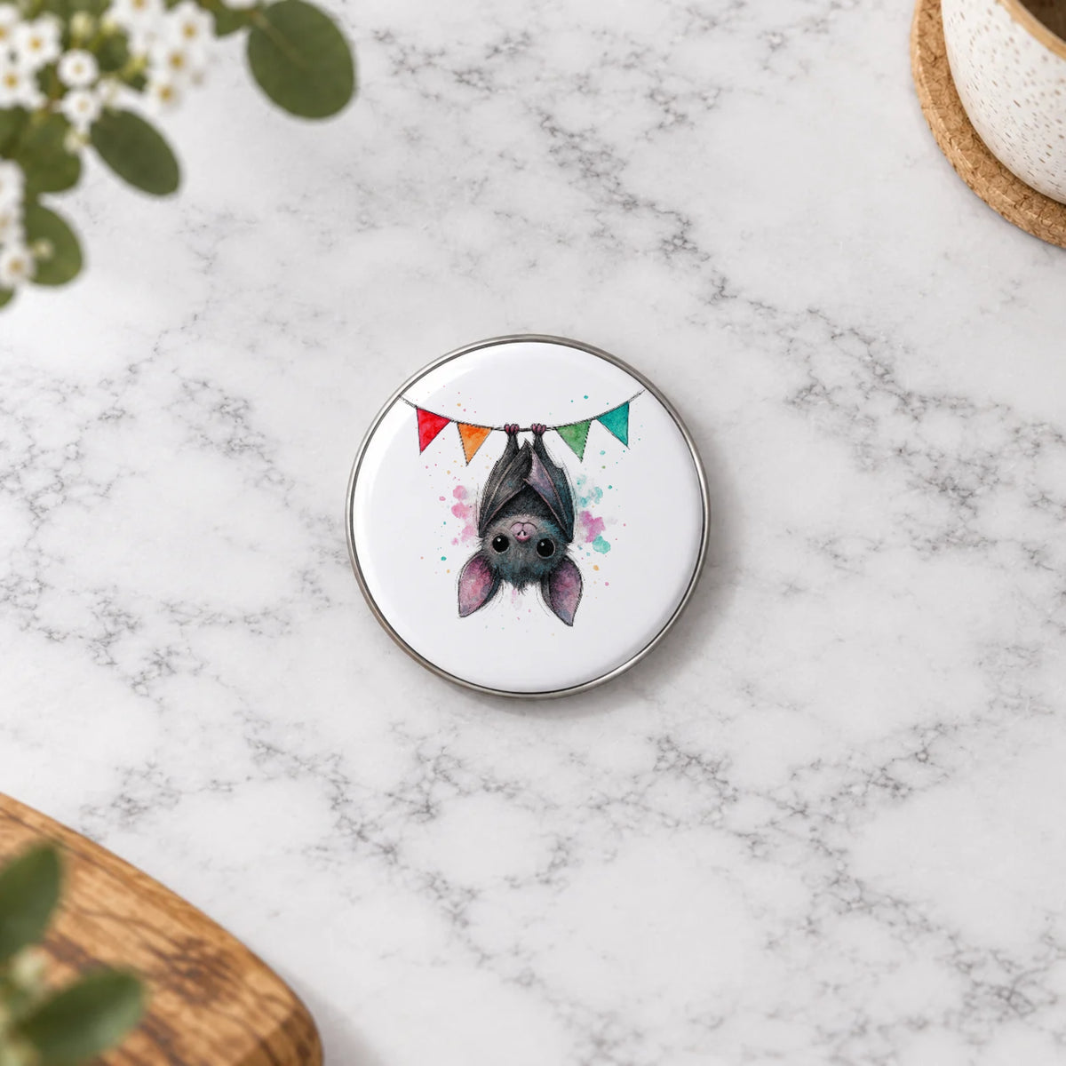 Bat Bunting Greeting Card – Badge Small