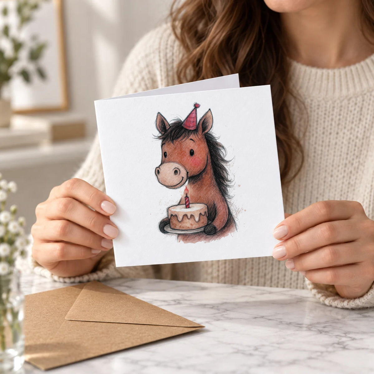 Horse Greeting Card – Held Card