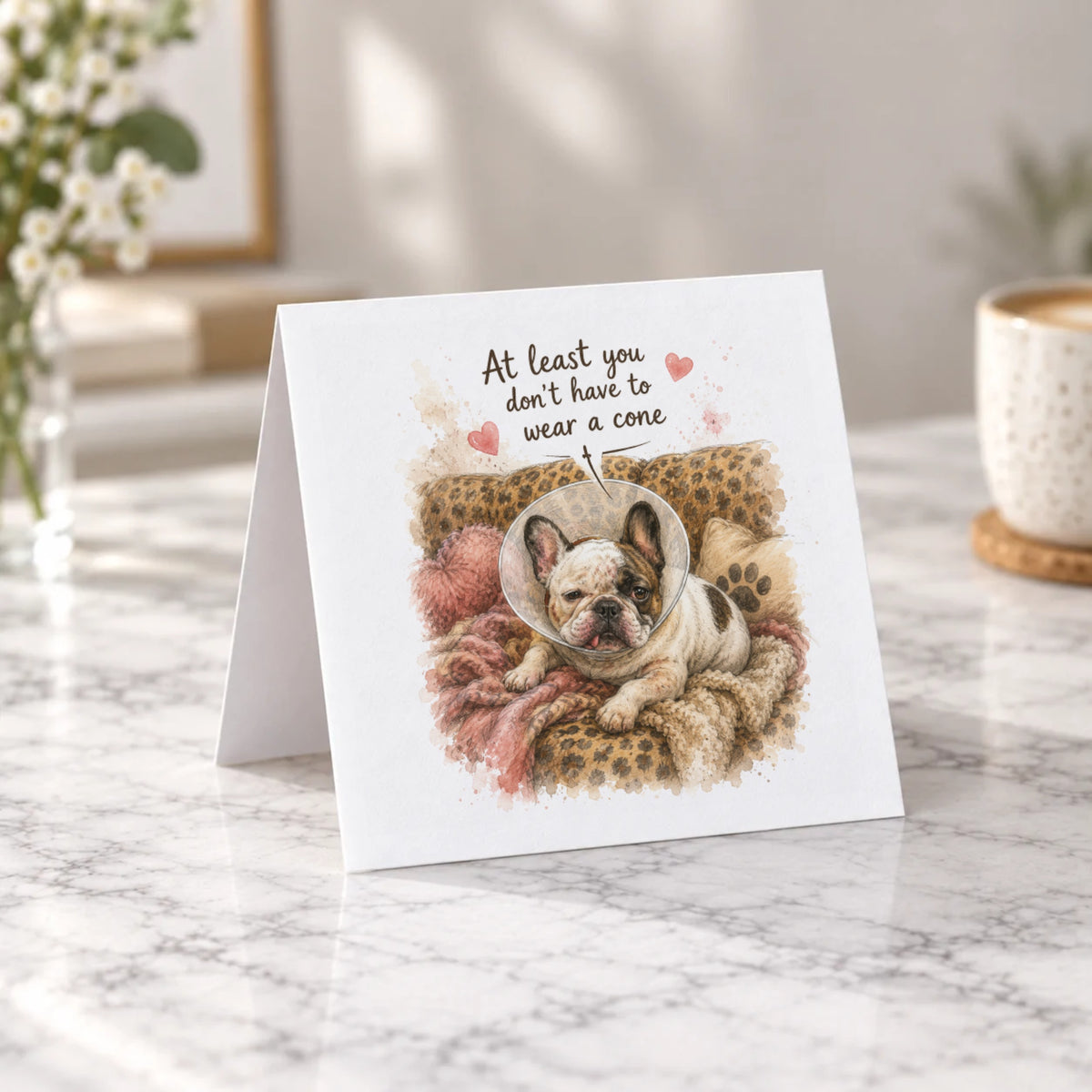 French Bulldog Get Well Card – Tent Fold