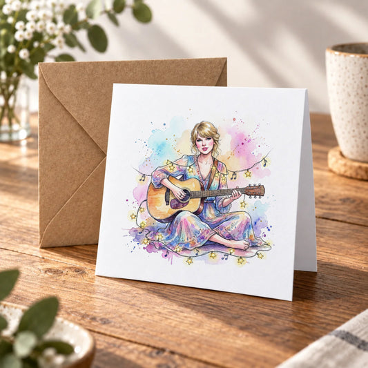 Folk Music Greeting Card – Warm Wood