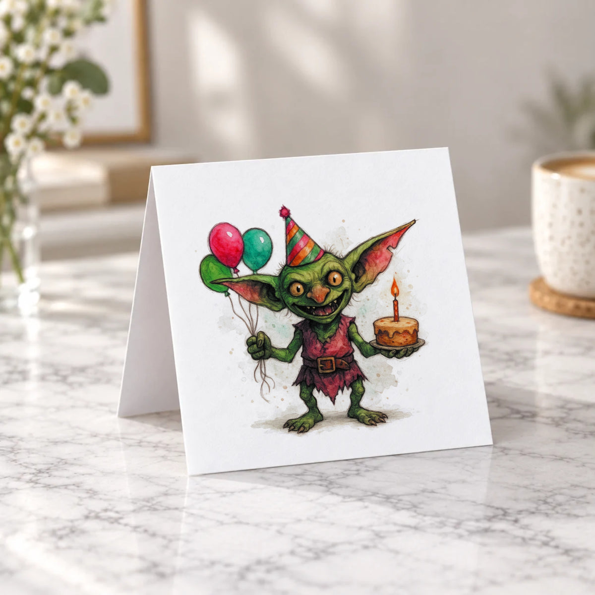 Mischievous Goblin Greeting Card – Tent Fold