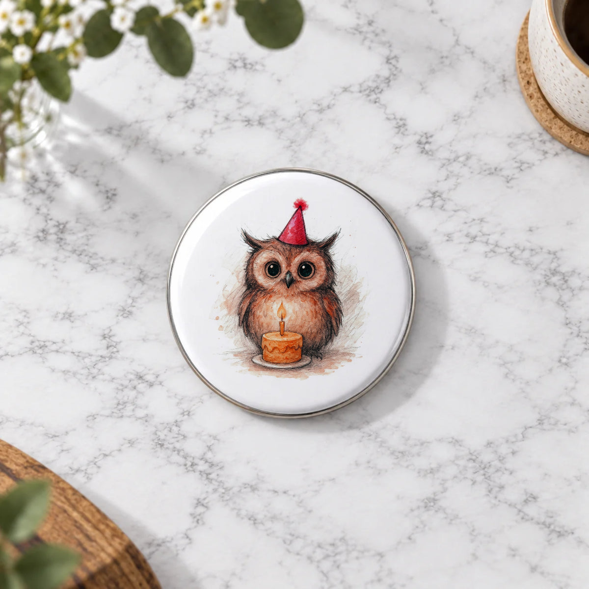 Owl Greeting Card – Badge Large