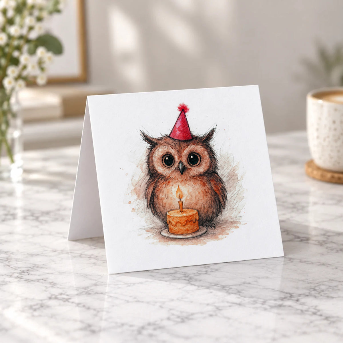 Owl Greeting Card – Tent Fold