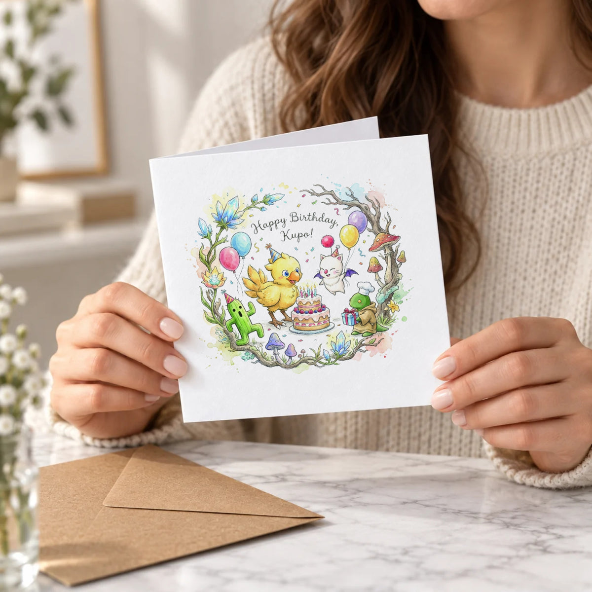 Fantasy Party Greeting Card – Held Card
