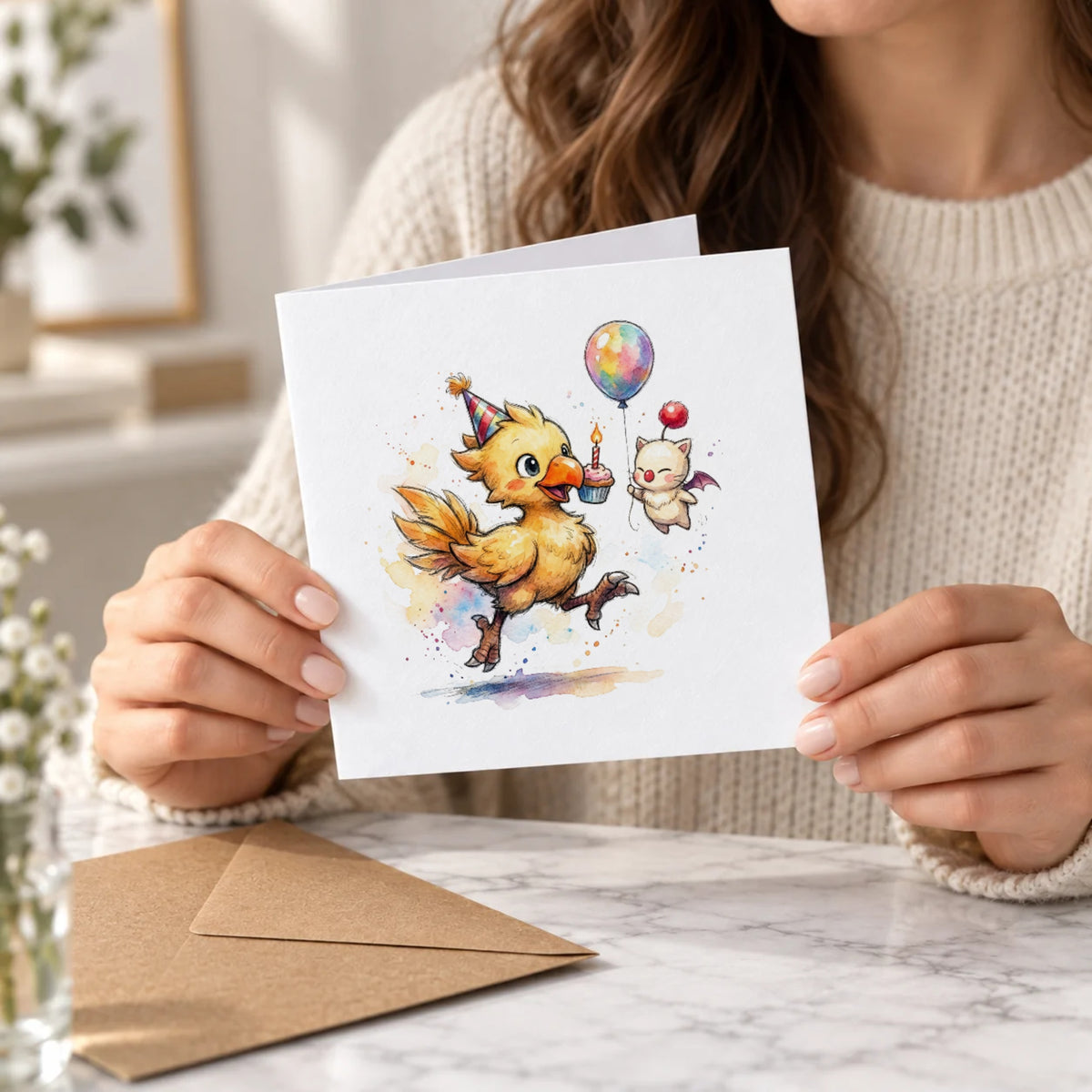 Fantasy Bird Greeting Card – Held Card