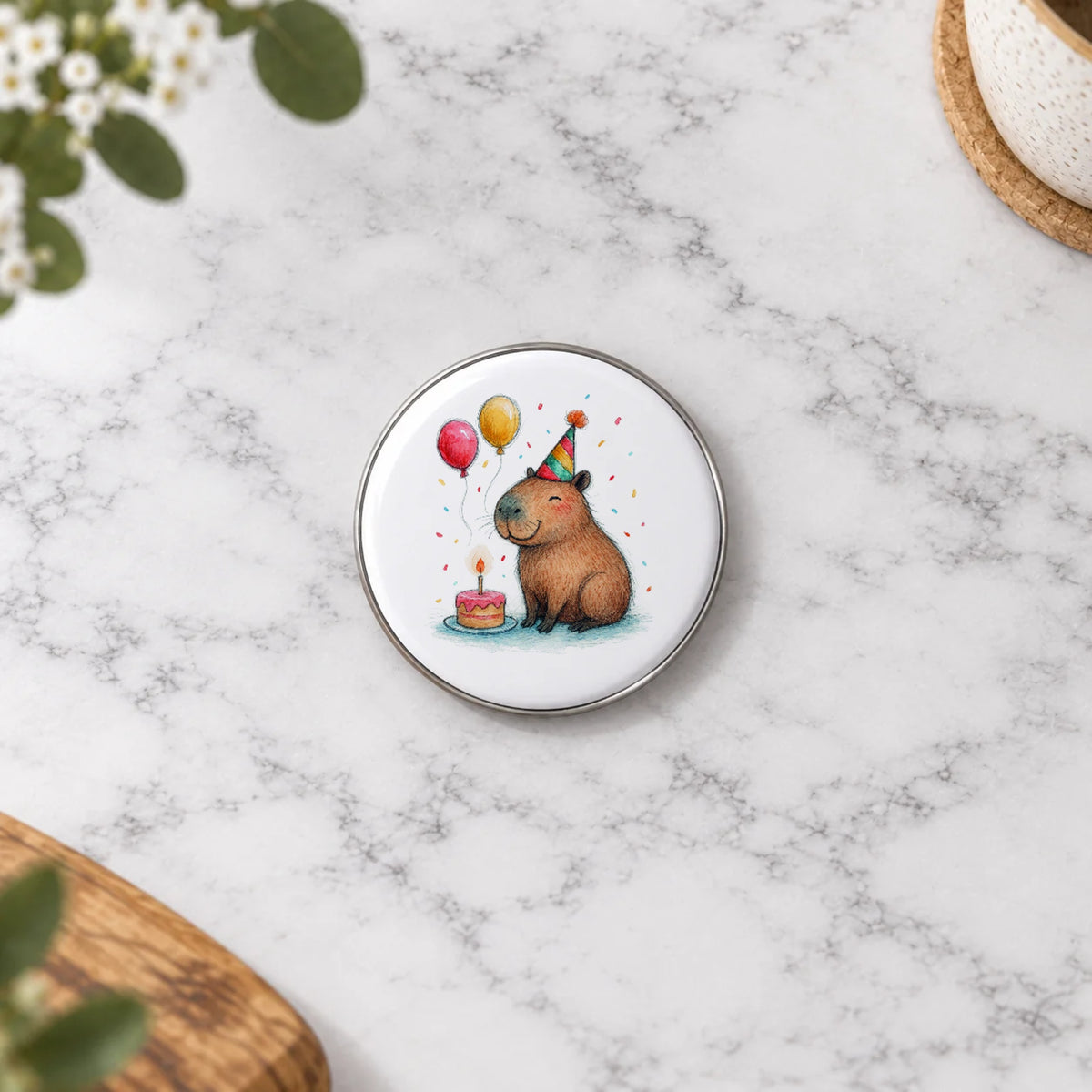 Capybara Greeting Card – Badge Small