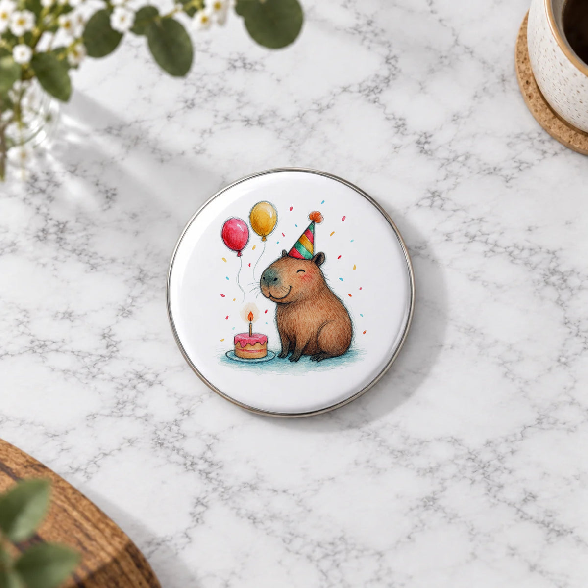 Capybara Greeting Card – Badge Large