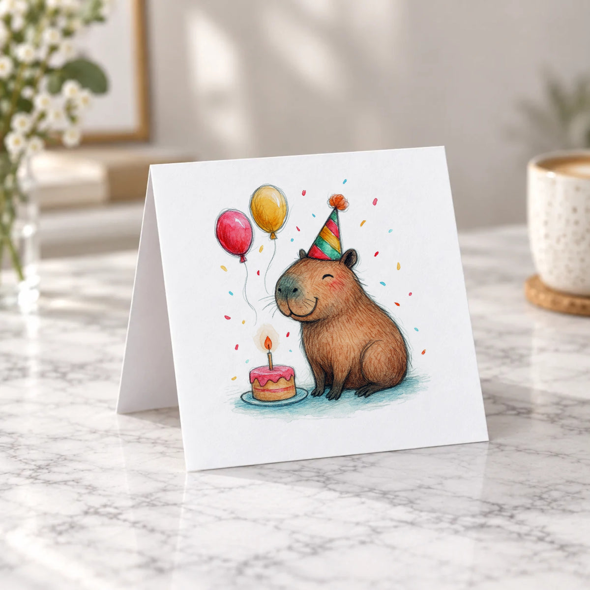 Capybara Greeting Card – Tent Fold