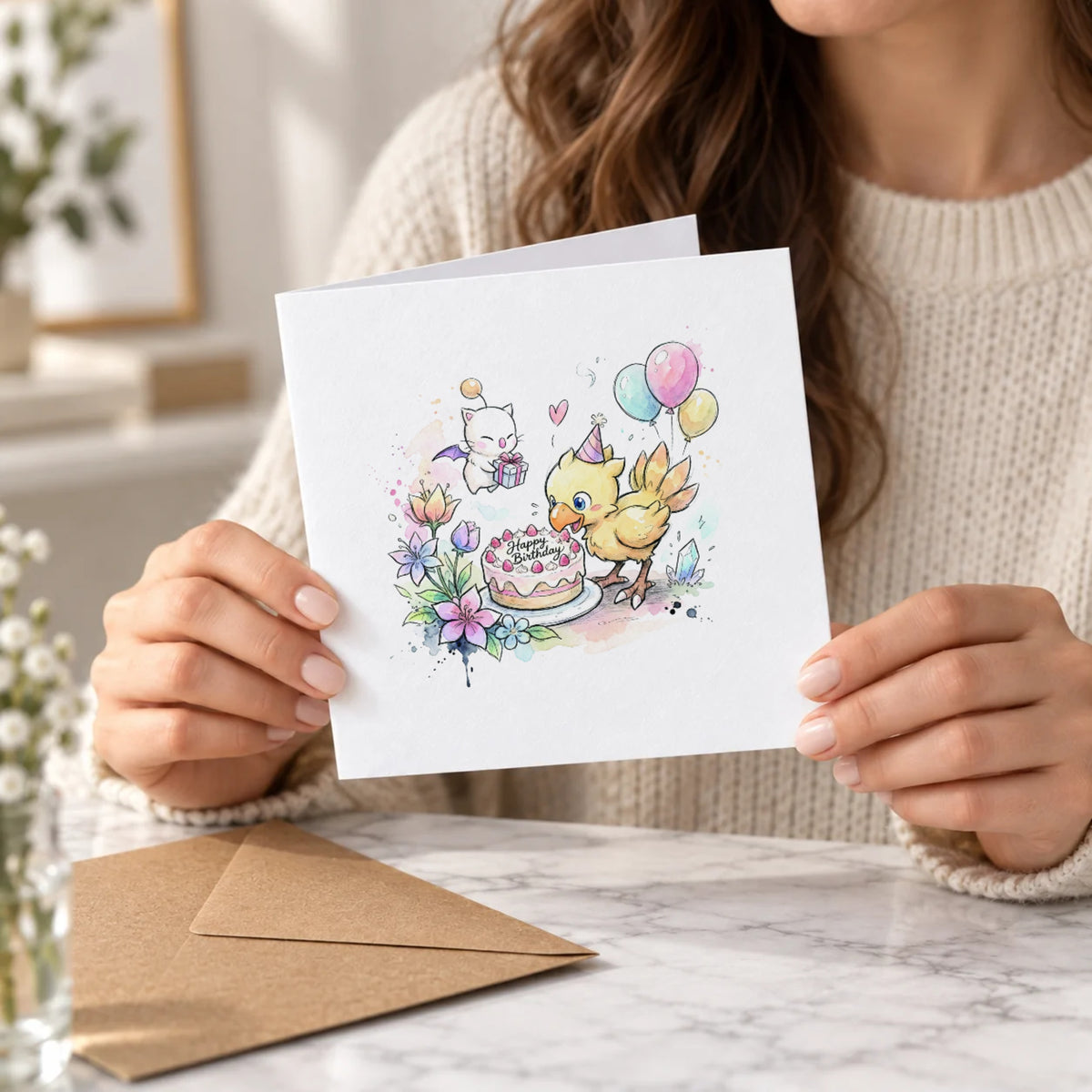Fantasy Bird Greeting Card – Held Card
