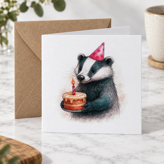 Badger Greeting Card – Hero