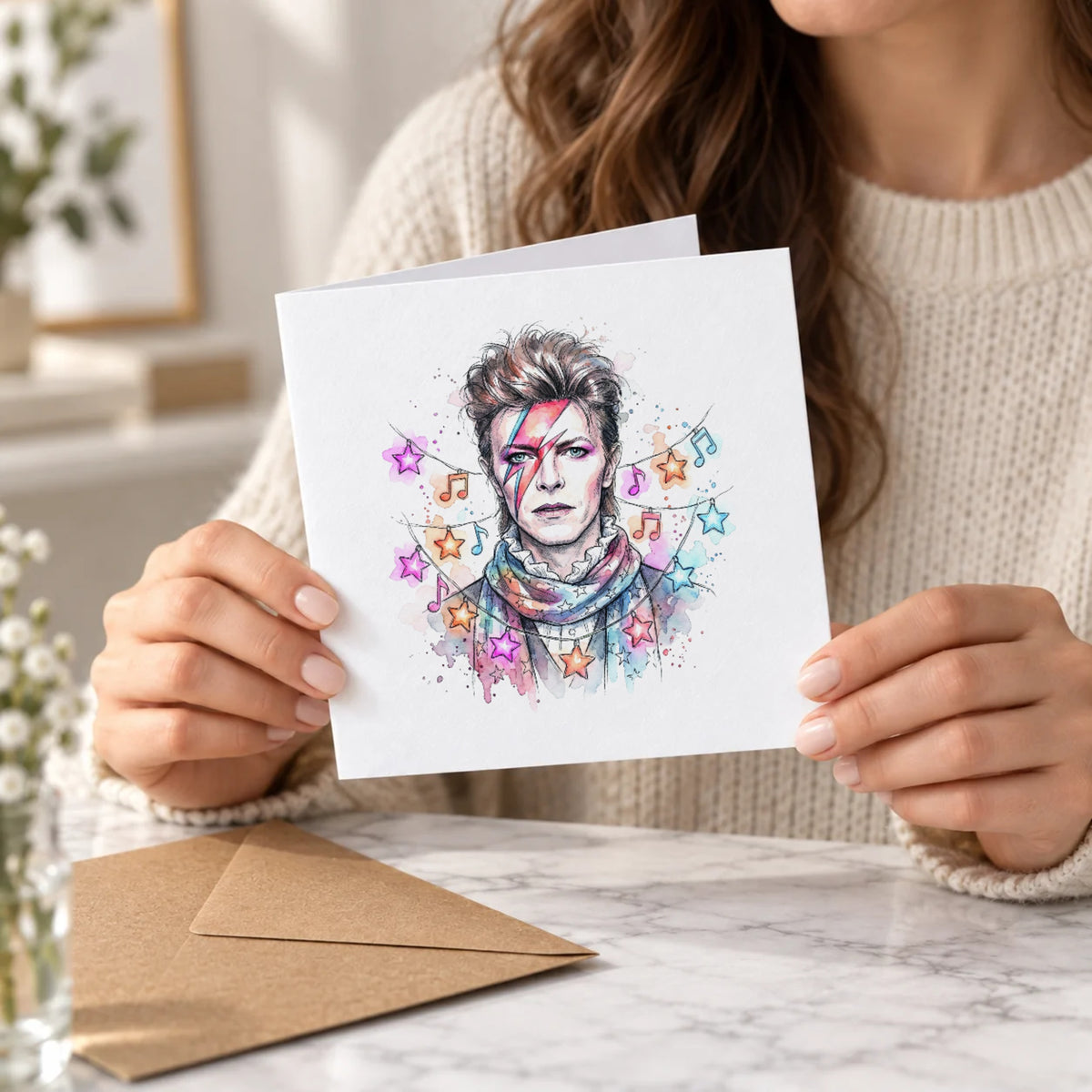 Glam Rock Star Greeting Card – Held Card