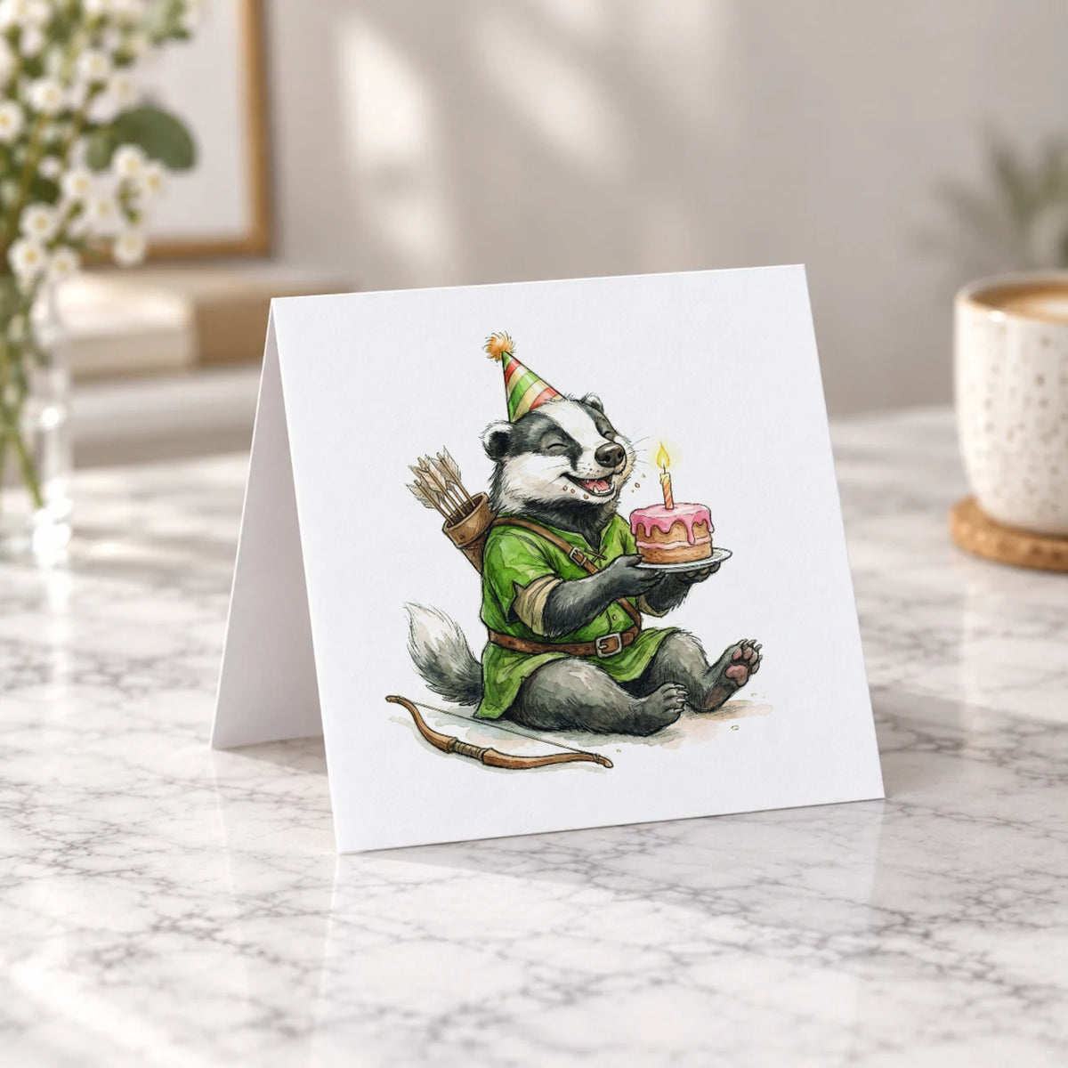 Archer Badger Greeting Card – Tent Fold