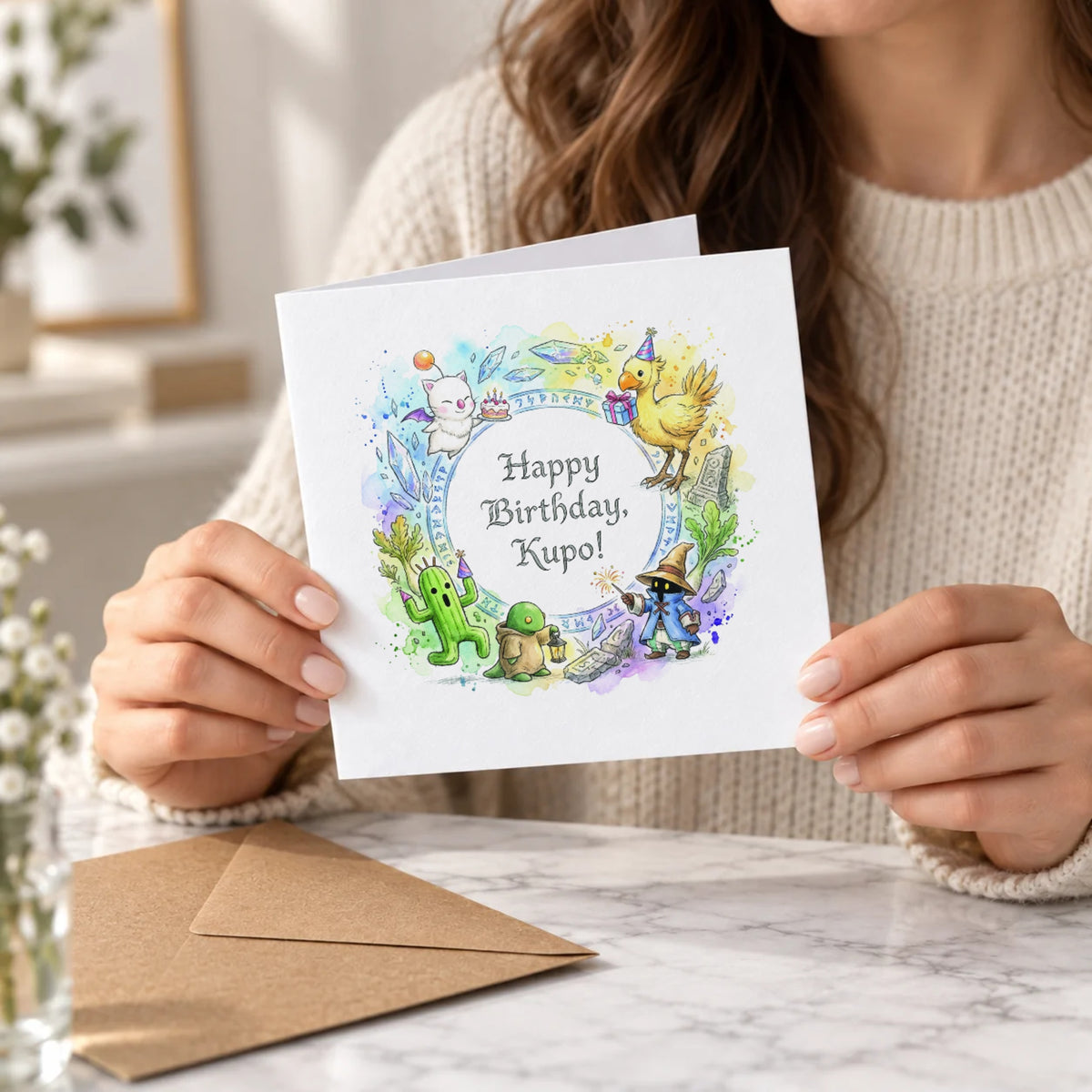 Fantasy Warrior Greeting Card – Held Card