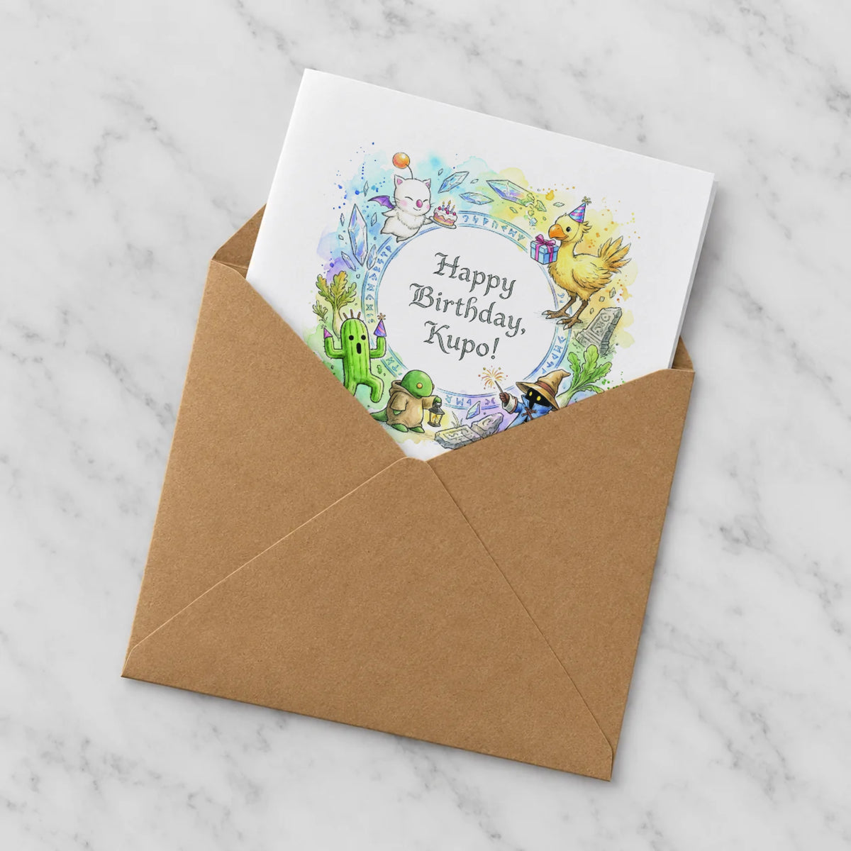 Fantasy Warrior Greeting Card – Half in Envelope