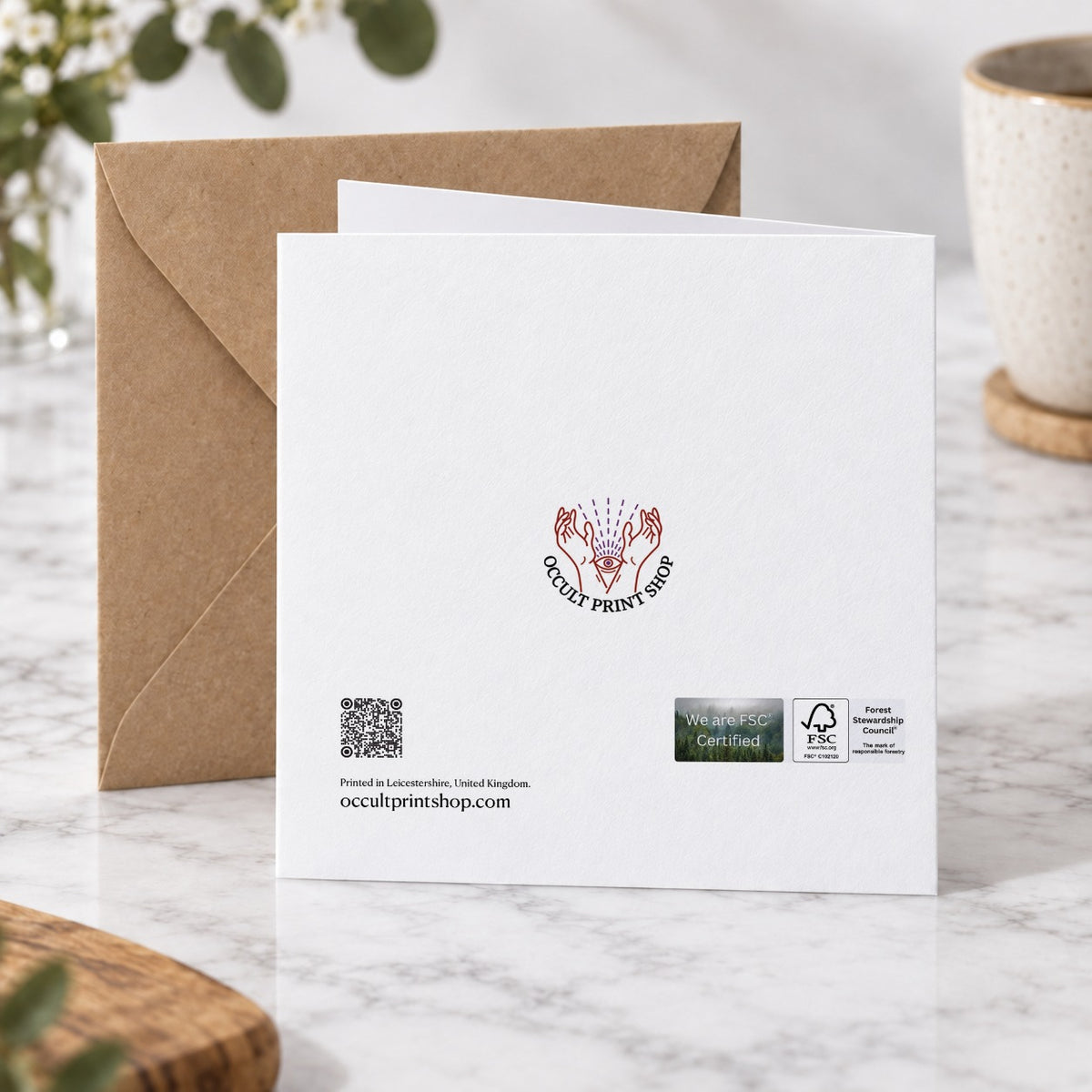 Occult Print Shop greeting card back – Snake Pair Birthday Card