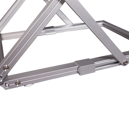 Locking mechanism detail on the A4 aluminium zig zag literature stand